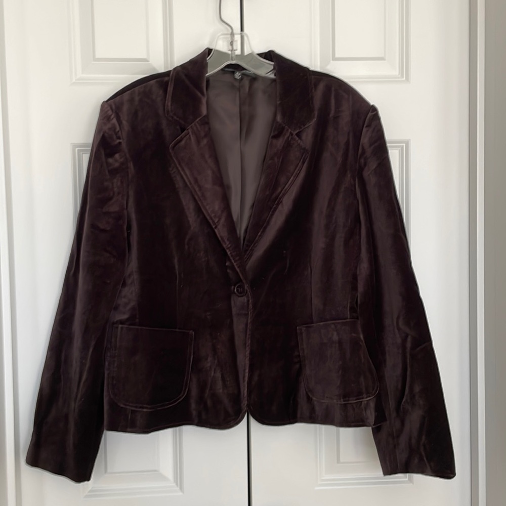 Brown velvet blazer by Briggs New York - XL Petite
